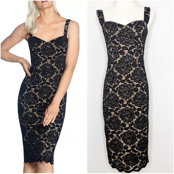 Dress the Population Nicole Lace Sheath Dress Women’s Size Small - Picture 1 of 8